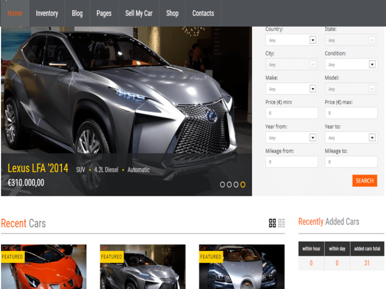 Car Showroom Website Design