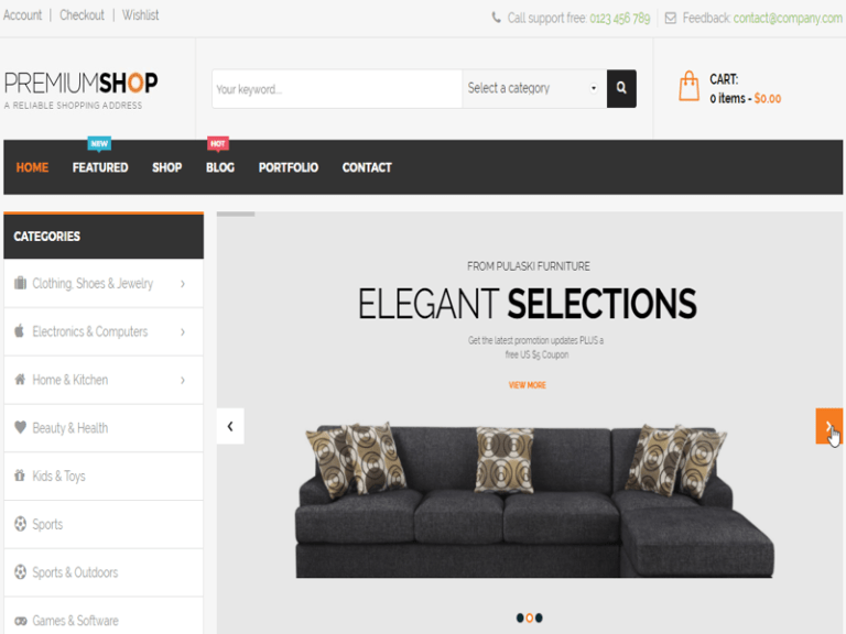 Furniture Shop Website Design