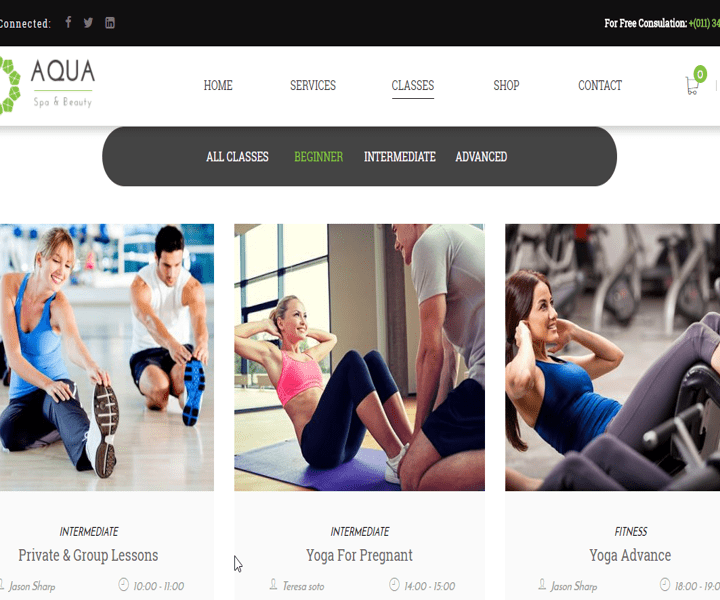 Health Fitness Center Website Design