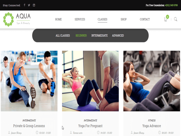 Health Fitness Center Website Design