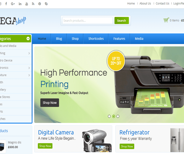 Electronics Store Website Design