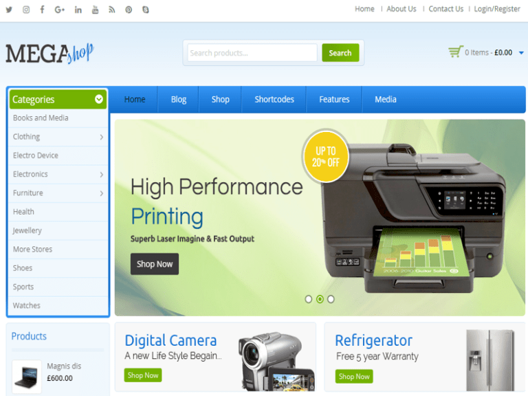 Electronics Store Website Design