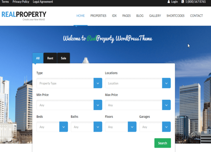 Real Estate Website Example