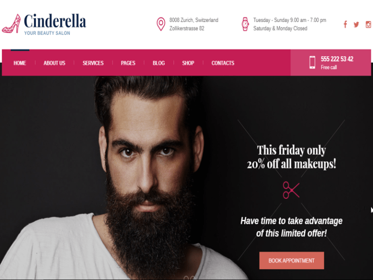 Barber Shop Salon Website Design Example
