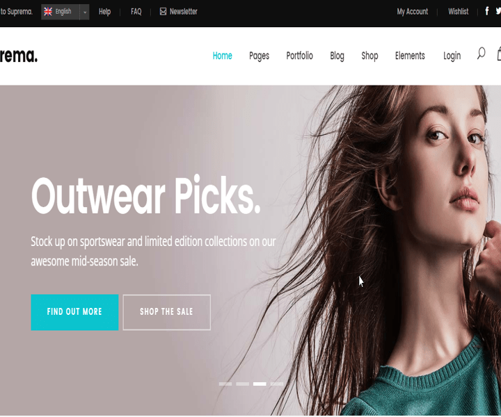 Portfolio - Sports Shop Website - Example