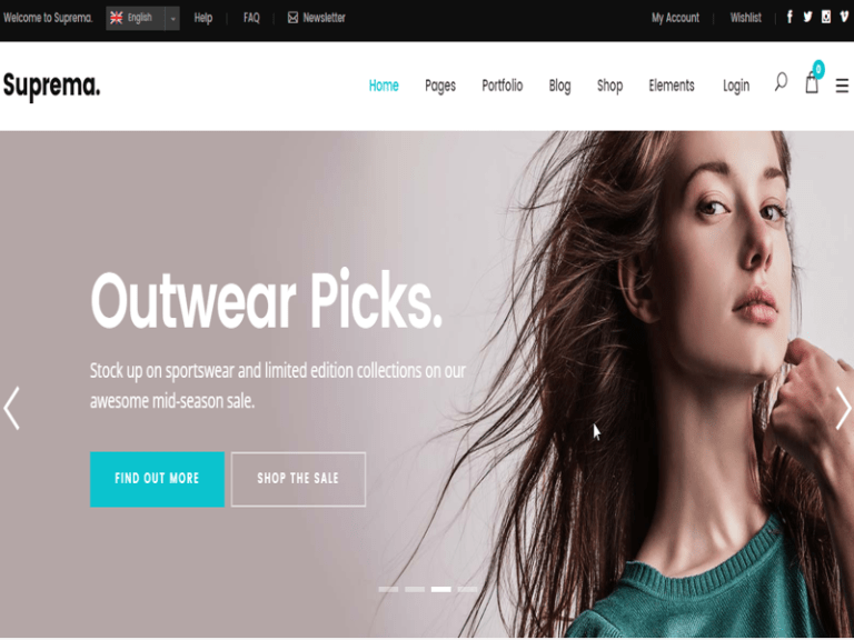 Portfolio - Sports Shop Website - Example