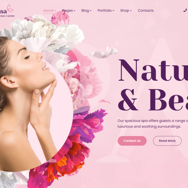 spa beauty salon website design example