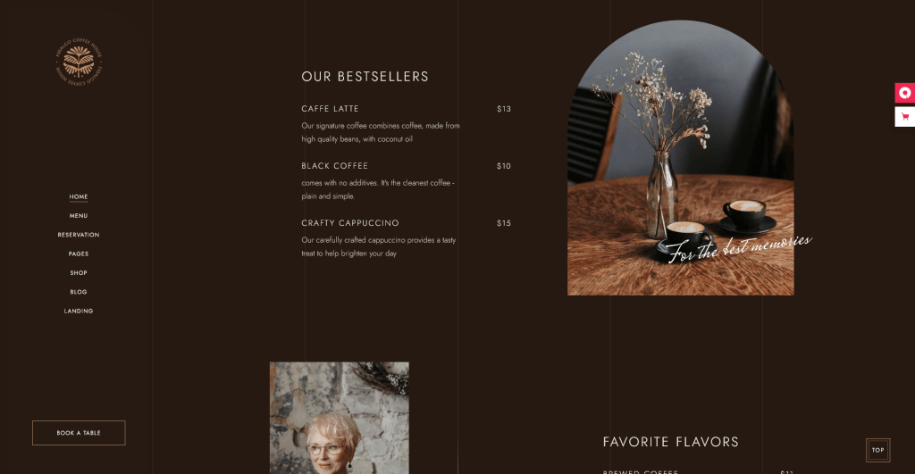 restaurant cafe website design and development project by vSolz Software Company